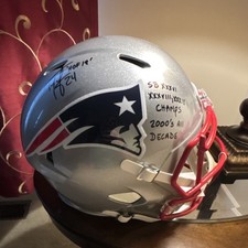 Ty Law New England Patriots Replica Helmet Signed BAS SB Champs Original
