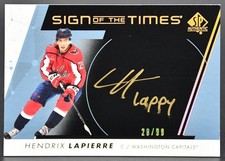 2022-23 SP Authentic Sign of the Times Black Hendrix Lapierre SOTT-HL Auto 28/99