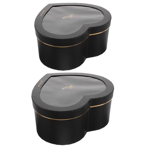  2 Pcs Bridesmaid Boxes Heart Containers with Lid Shaped Valentine - Zdjęcie 8 z 16