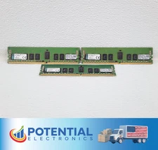 LOT OF 3 Kingston KTL-TS424/8G 24GB (3x8GB) 1Rx8 PC4-2400T Server Memory