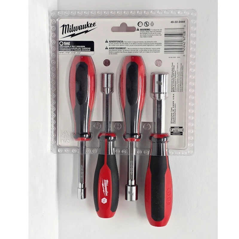 Milwaukee 48-22-2444 SAE HollowCore 1/4, 5/16, 7/16, 9/16 Nut Driver Set - 4 PC - Image 2 of 2