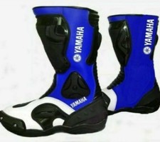 Stivali in pelle per moto/moto Yamaha in pelle di vacchetta scarpe con armature