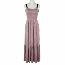 LOFT chevron print flounce pocket dress XS Pink & Black Lovely