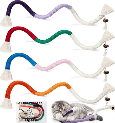 #ad Cat Chew Ropes 4Pcs Cat Toys for Indoor Cats with Refillable Natural Catnip $11.56