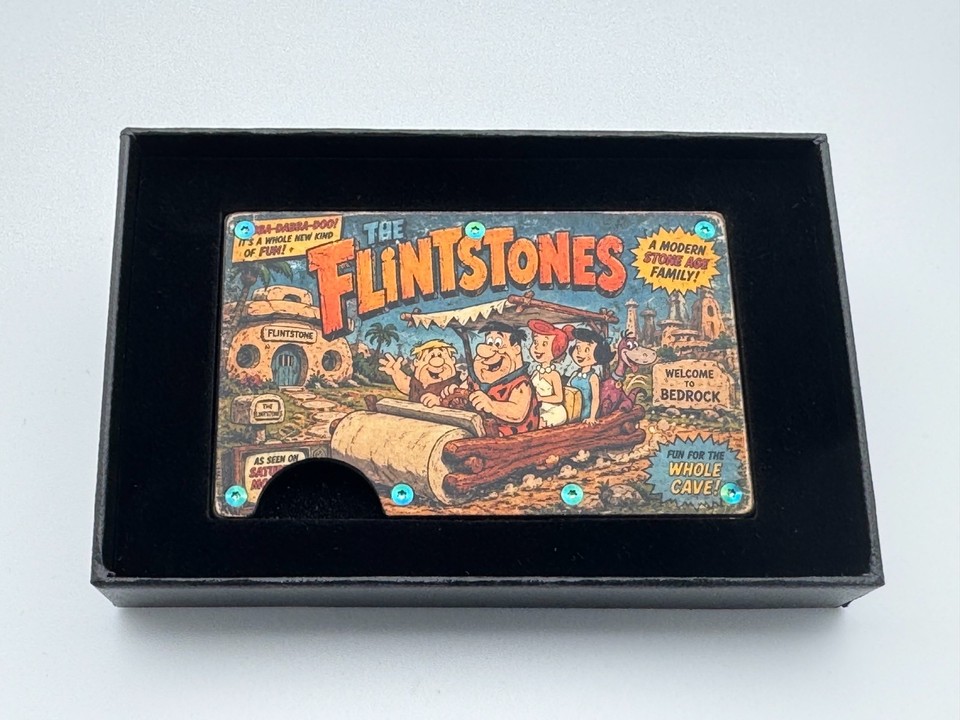 Retro Saturday Cartoon Ridge Style Metal Wallet RFID Flintstones Jetsons & More
