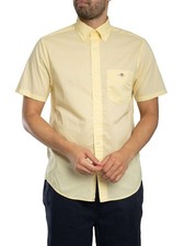 GANT Men's Regular Classic Poplin Shortsleeved Shirt, Yellow