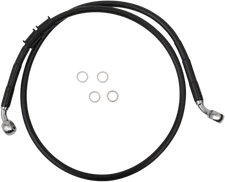 DRAG SPECIALTIES Brake Line - Front - +4" - Black - Fits XL 614760-4BLK