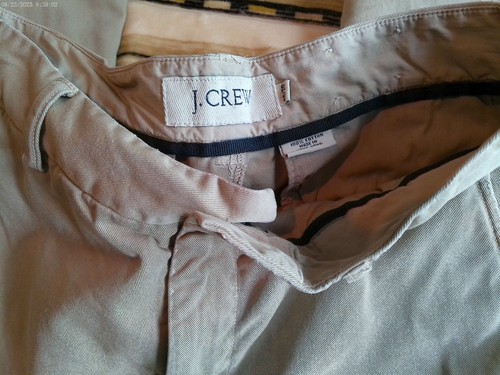 J. CREW VTG TWILL PANTS 30X30 TAN HONG KONG HEMS CUT FOR BOOTS COTTON BELT LOOPS - Picture 3 of 6
