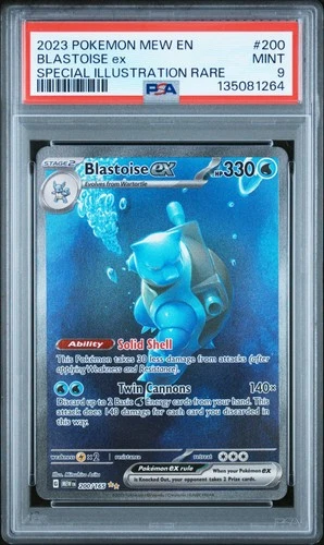 2023 POKEMON MEW EN-151 SPECIAL ILLUSTRATION RARE #200 BLASTOISE EX PSA 9