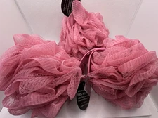 Bath & Body Works Pink Loofah Sponge Poof Scrubbie Scrubby x3