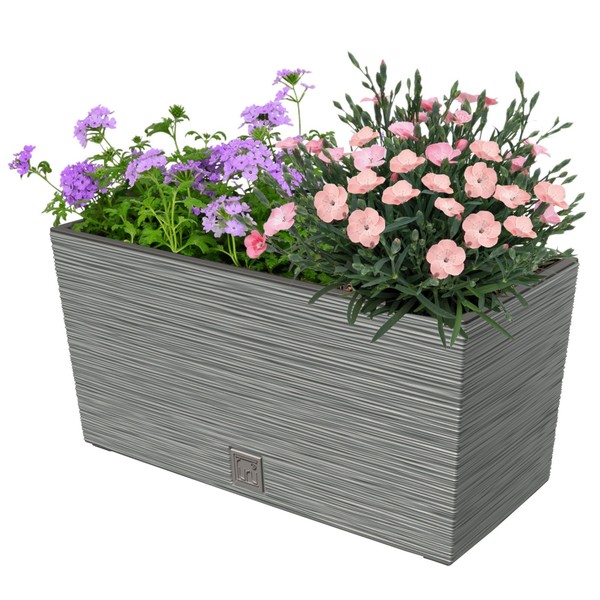Blumenkasten MeißEl Balkonkasten Pflanzkasten Grau L 39,5 Cm Mit Topf Einsatz-image