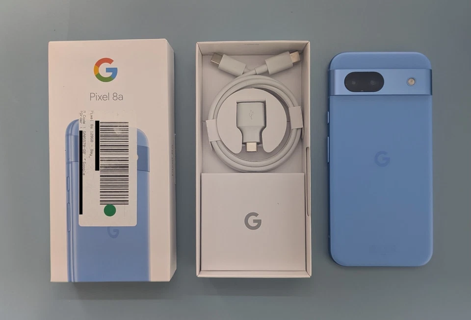Google Pixel 8a 128GB Blue Bay Unlocked - 8GB Dual SIM-Free 5G Smartphone BOXED - Image 2 of 4