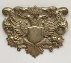 Vintage Miriam Haskell Heraldic Gold Brooch Crest Coat Of Arms Eagle Phoenix