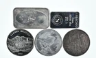 Lot 5 VINTAGE 1 Oz Silver Bars/Rounds Art Bars Collection Poured .999 *574
