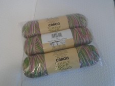 3pc LOT 4oz Skeins CARON Simply Soft Yarn in Rose Garden 0002 