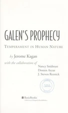 Galen's Prophecy : Temperament in Human Nature Hardcover Jerome K