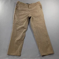 Dockers Straight Fit Flat Front Tan Khaki Pants Mens Size Actual 38x28