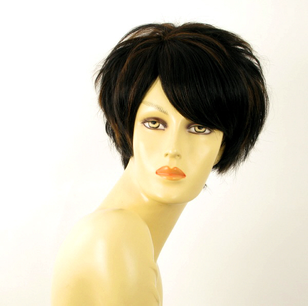 Perruque femme carré méchée noir cuivré 1b30 cheveux naturels Naomie