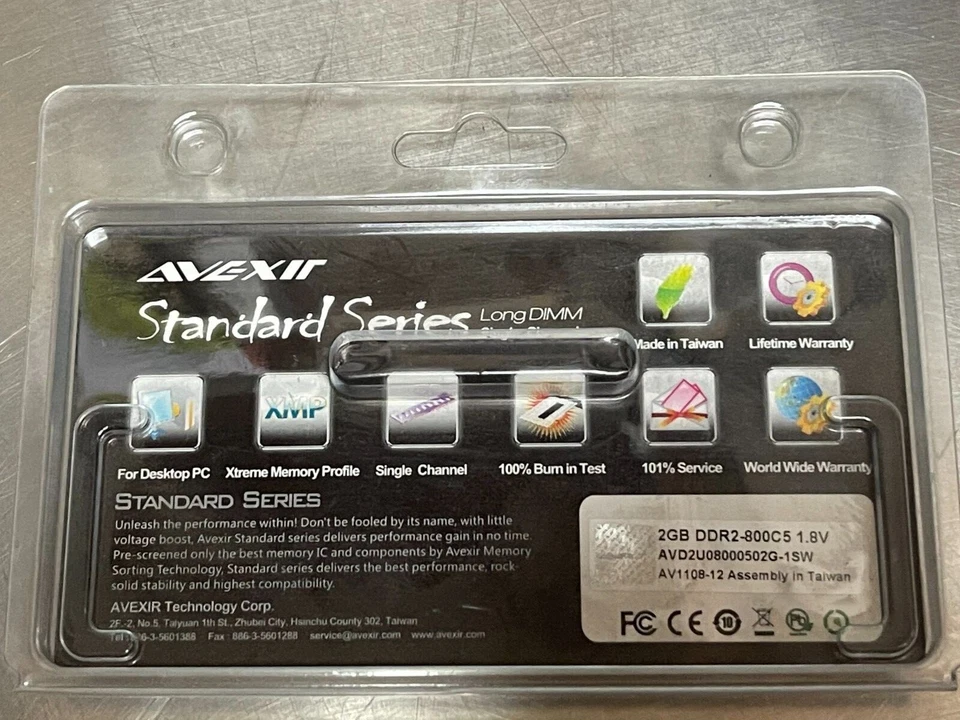 Avexir 2GB (1x2GB) DDR2 SDRAM DDR2-800 SDRAM AVD2U8000502G-1SW - Image 2 of 2