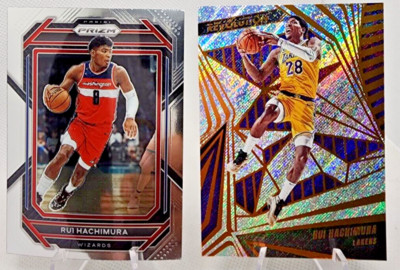 (2) Rui Hachimura - 2022-23 Prizm #190 & 2023 Revolution #28 - Wash/Lakers