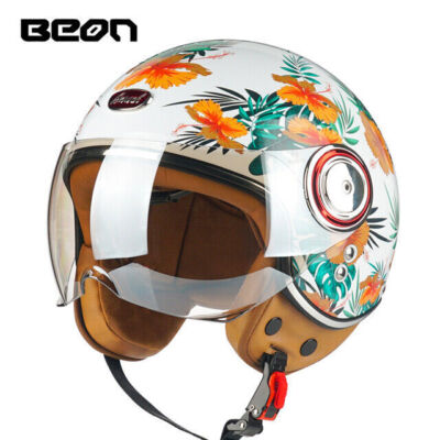 DOT ECE Motorcycle Helmets Half Open Face 3/4 Motorbike Vintage Scooter Helmet