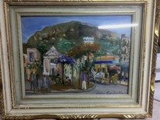 Dipinto ad olio su tavolozza 40x30 paesaggio di Mario Cortiello (1907-1981)