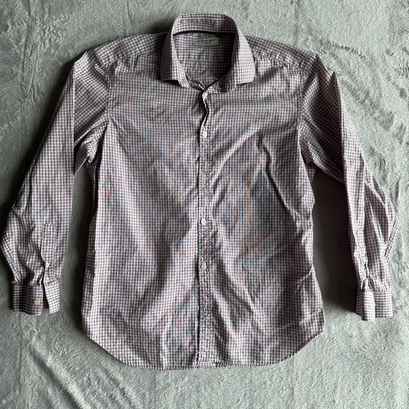 Burberry London Shirt Mens Large Long Sleeve Dress Re… Gem