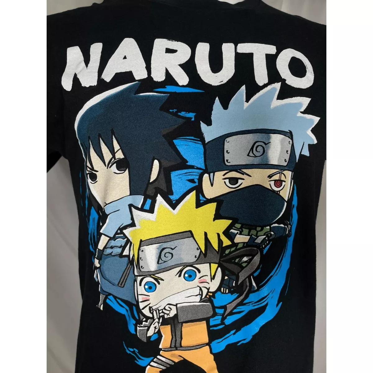 Naruto Shippuden Anime Characters Black T-Shirt Men's MEDIUM