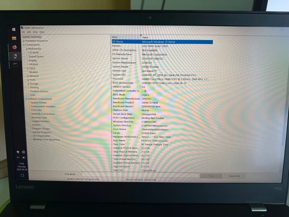 Lenovo P51s con 32GB RAM - 1TB NVMe - Intel i7 7a gen - tastiera retroilluminata - Immagine 2 di 4