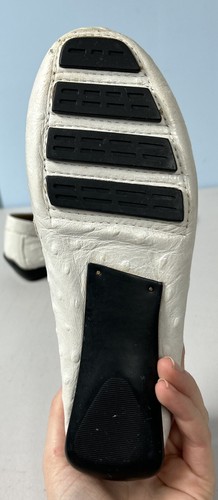 Robert Zur Women’s White Leather Loafers Size US 6.5 M Beaded Chain - Picture 18 of 24
