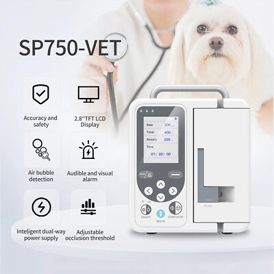 SP750 Vet use Infusion pump real-time alarm Large LCD Display Volumetric IV