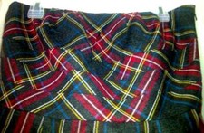 Y2K Bandeau Pencil Dress in Plaid with Panels, VTG Unworn, S