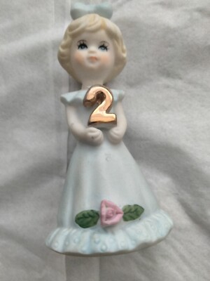 Enesco Figurine Growing Up Birthday Girl Age 2 Years  - No Box /