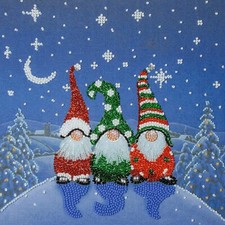 Christmas Beaded Embroidery, XMAS Gnomes Beading, DIY Home Decor, Abris Art