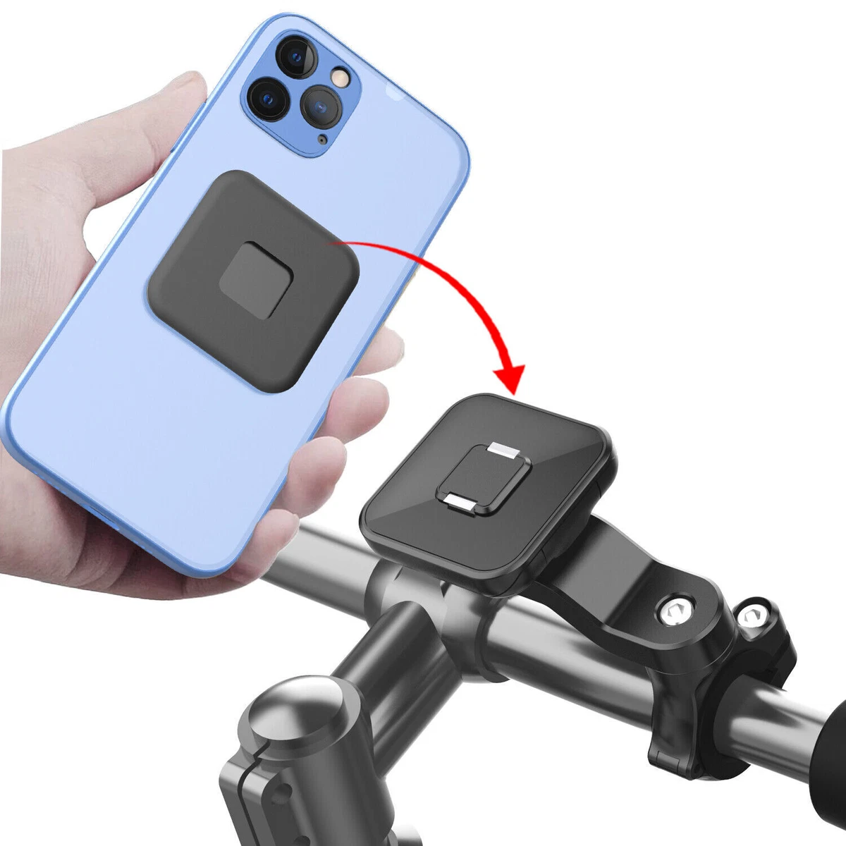 Motorcycle Bike Handlebar Phone Mount Holder Magnetic Case