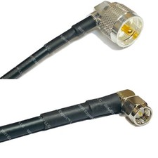 RFC195 Silver UHF Male Angle to SMA MALE ANGLE Coax RF Cable USA Lot
