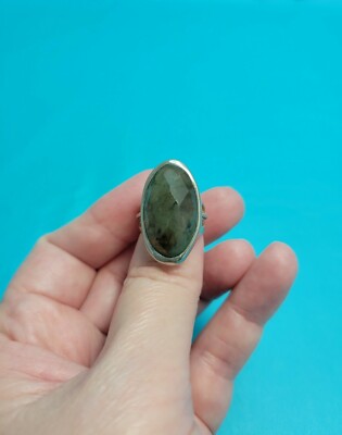HSN Melanie Barse Kobril ovaler Labradorit Ring 925 Silber Gr. 5,75 8,75 Thailand
