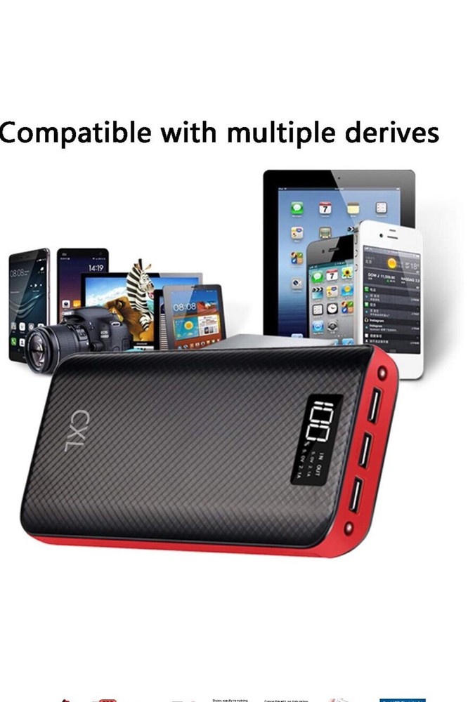 24000mAh Power Bank with LCD Display & Dual Flashlights - High Capacity Portable Charger  