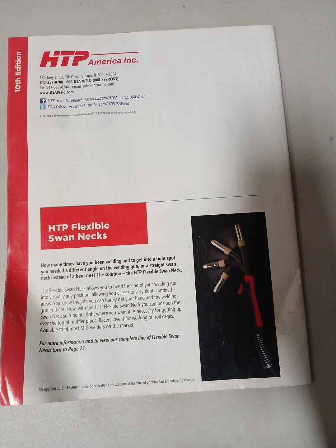 30th Aniversary 10th Edition HTP America Inc. USA Weld Everything For Welding