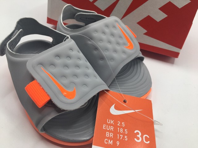 Nike Sunray Adjust Size 6c Toddler Kids Orange Gray Sandals - for sale online | eBay
