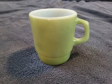 Vintage Anchor Hocking Fire King Green D Handle Stackable Cup