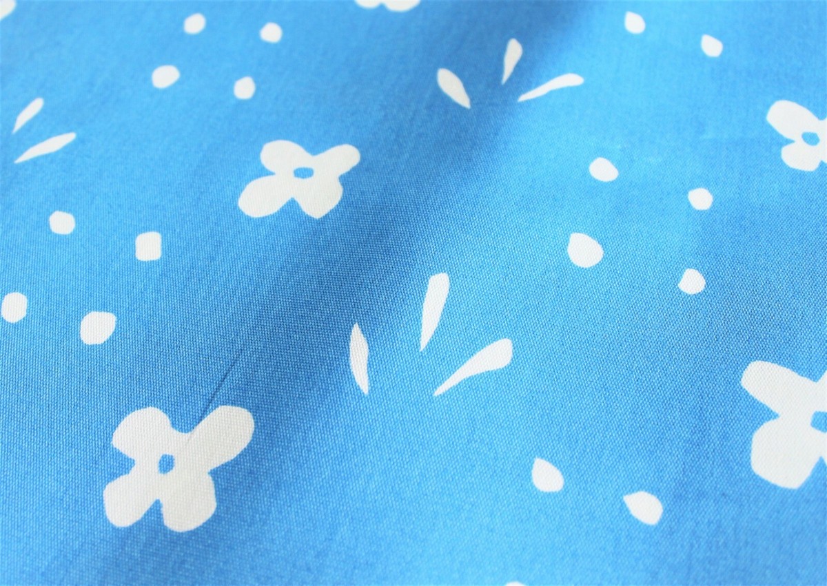 Marimekko cotton panama fabric Kukkaketo light blue