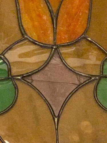 VINTAGE STAINED GLASS FROM THE 1970's - OVER 12" INCHES WIDE -GOOD FOR A PROJECT - Picture 14 of 24