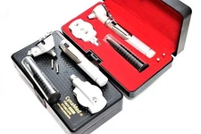 Fiber Optic ophthalmoscope,Otoscope ENT Diagnostic Set.LED,CE+2 Bulb-White