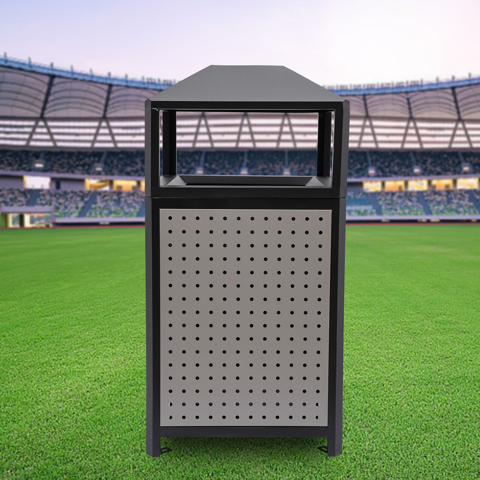 Commercial Outdoor Trash Can Large 38Gallon Site Lot Garbage Waste Container