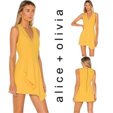 Alice + Olivia Callie Asymmetrical Drape Dress Women’s Size 8 NWT