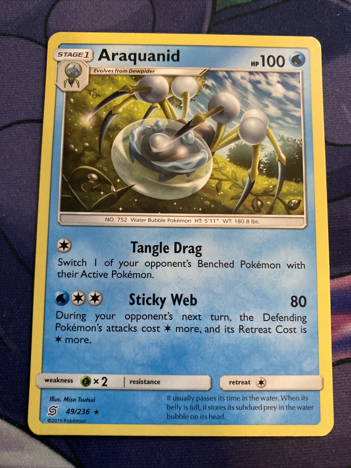 Pokemon TCG Unified Minds LP Araquanid 49/236