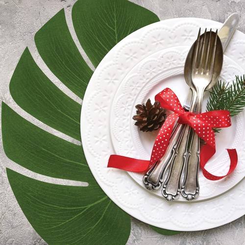 Prextex 30 Artificial Palm Leaves for Party Table Decoration Imitation Tropic... - Picture 2 of 7