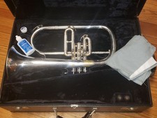 Getzen Eterna 895S Silver Flugelhorn For Sale! Chem Cleaned, Serviced Combo Case