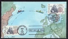 1983 USA-SWEDEN TREAY 200th (Scott 2036) - HAM Hand Painted DUAL FDC TH46